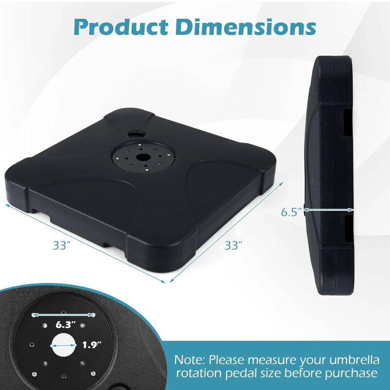 Cantilever Patio Umbrella Base 242 LBS Water and Sand Fillable Weighted Stand by DirectDeals