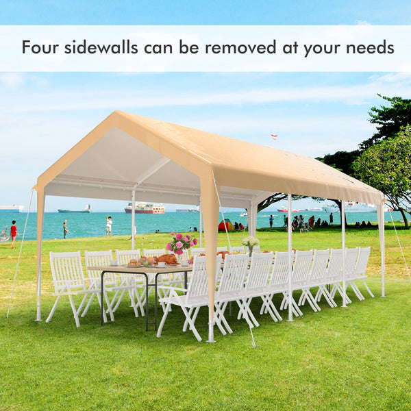 10 x 20 Feet Heavy-Duty Steel Portable Carport Car Canopy Shelter-Yellow, photo 2 of 8