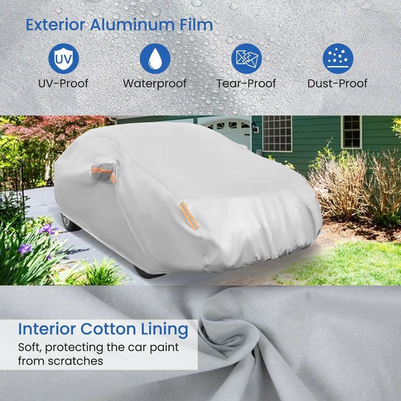 Car Cover for Automobiles 193 Inch Rain Sun UV Protection Universal Fit Sedan Chevrolet Ford Nissan by DirectDeals