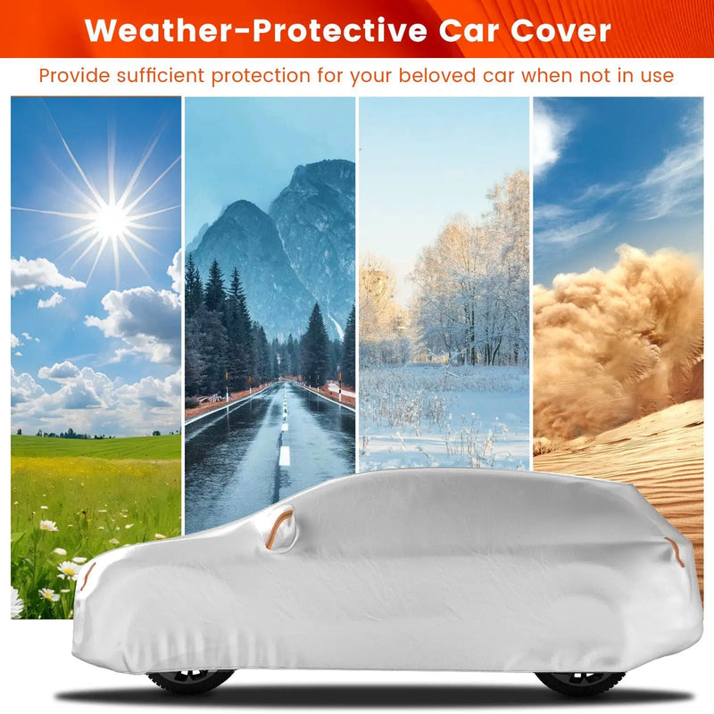 Car Cover for Automobiles 190 Inch Rain Sun UV Protection Universal Fit SUV Chevrolet Hyundai Kia Mazda by DirectDeals