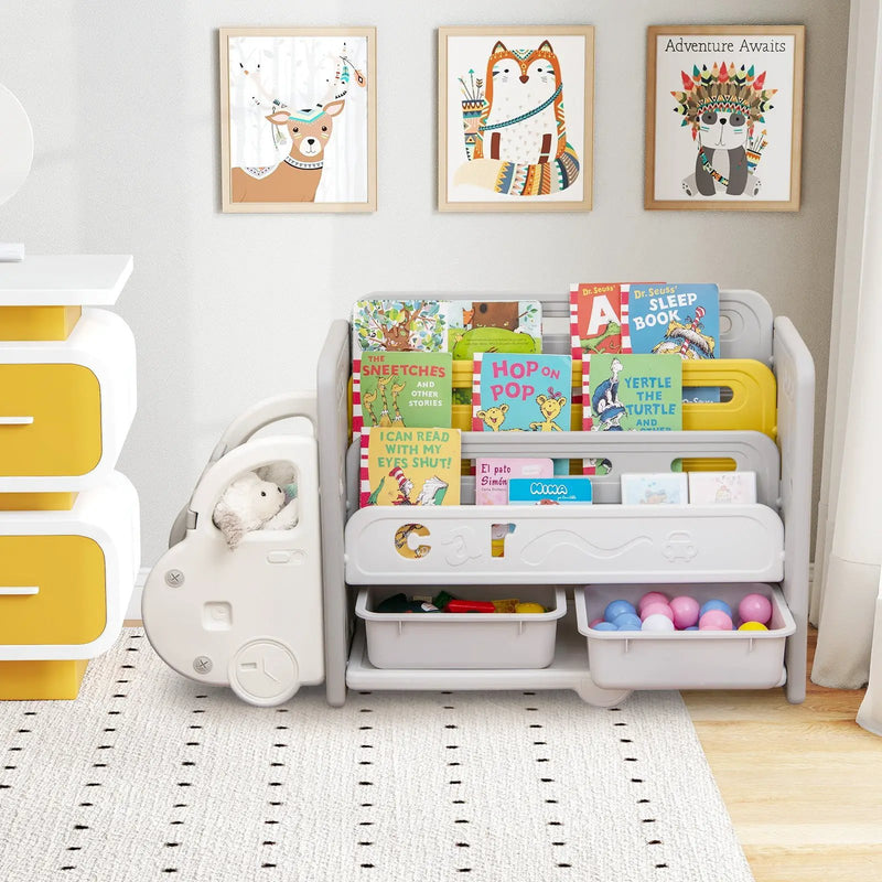 Car Themed Kids Toy Storage and Bookshelf by DirectDeals