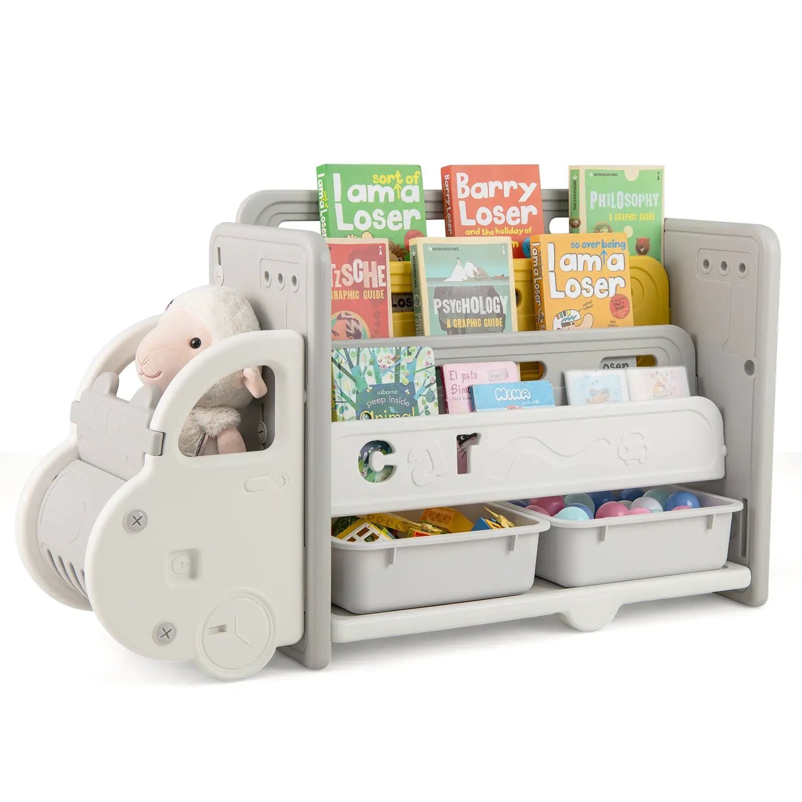 Car Themed Kids Toy Storage and Bookshelf by DirectDeals