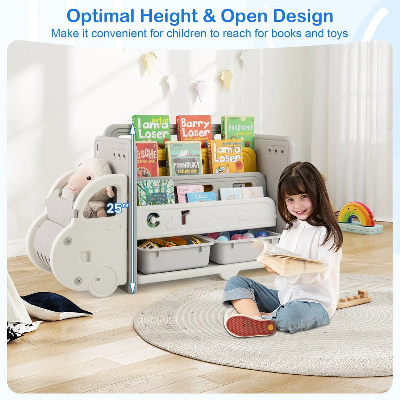 Car Themed Kids Toy Storage and Bookshelf by DirectDeals