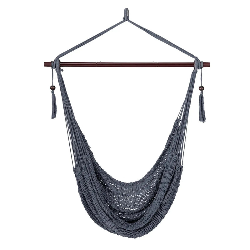 Caribbean Hammock Chair with Metal Spreader Bar Large Soft-Spun Rope Woven Swing by DirectDeals
