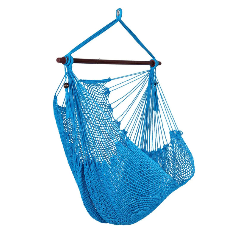 Caribbean Hammock Chair with Metal Spreader Bar Large Soft-Spun Rope Woven Swing by DirectDeals