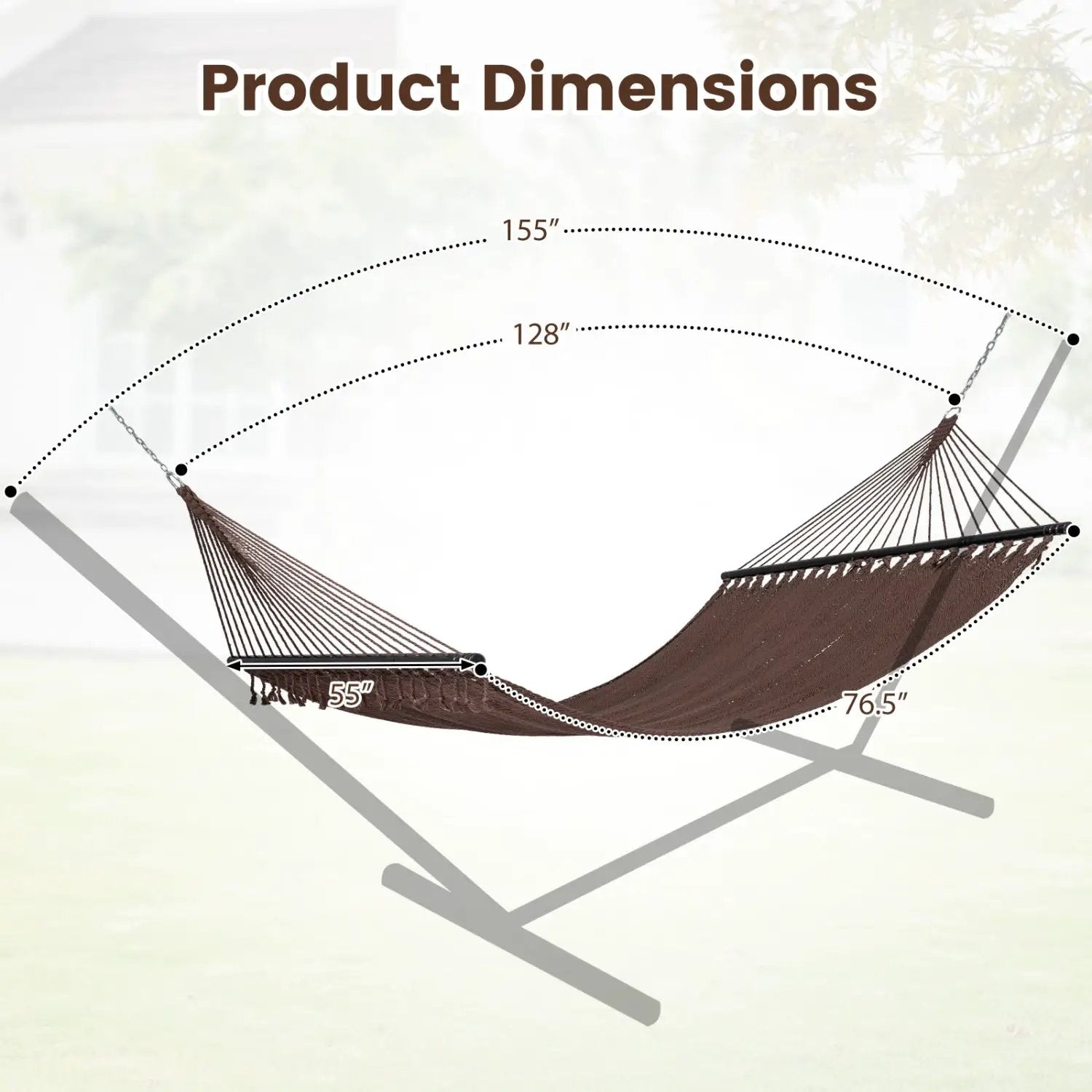 Caribbean Hammock with Spreader Bar for Patio Poolside by DirectDeals