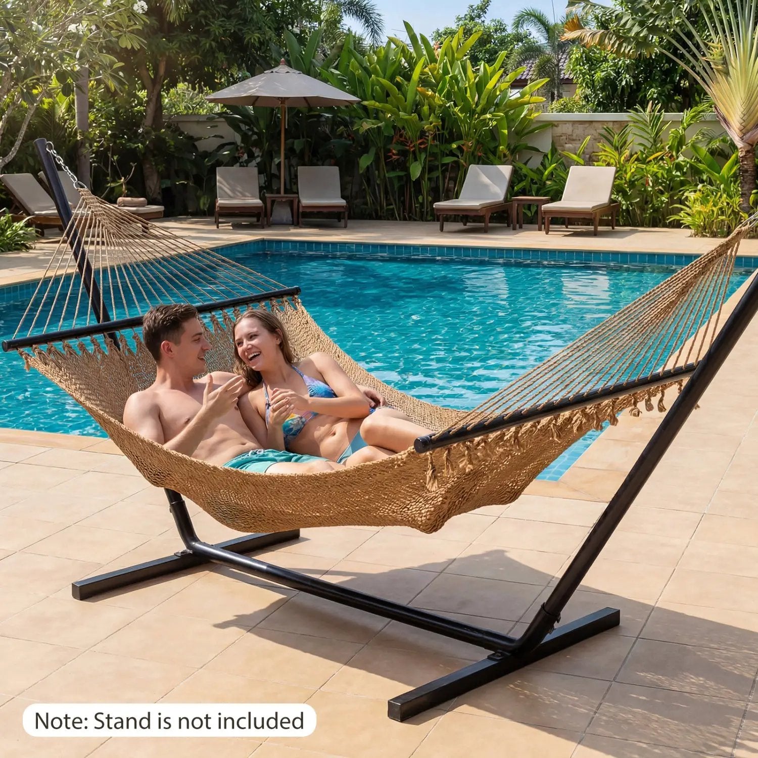 Caribbean Hammock with Spreader Bar for Patio Poolside by DirectDeals