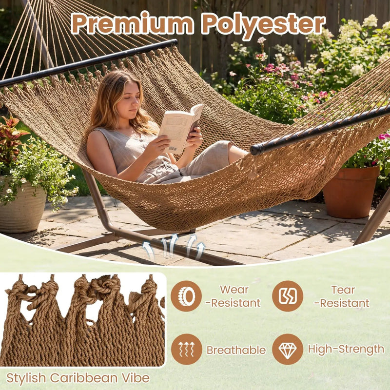 Caribbean Hammock with Spreader Bar for Patio Poolside by DirectDeals