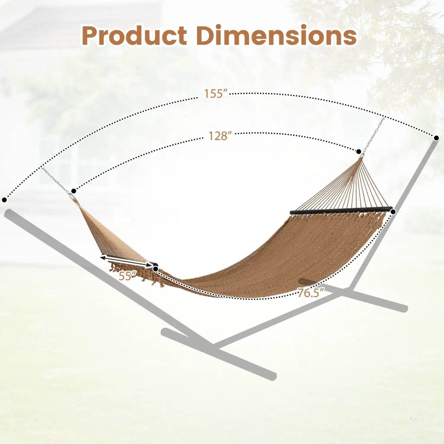 Caribbean Hammock with Spreader Bar for Patio Poolside by DirectDeals