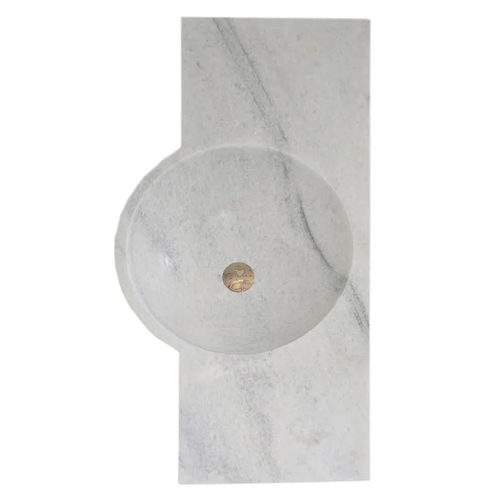 Carrara White Marble Above-vanity Wall-mount Bathroom Sink (W)16" (L)36" (H)5" by GobekDesign