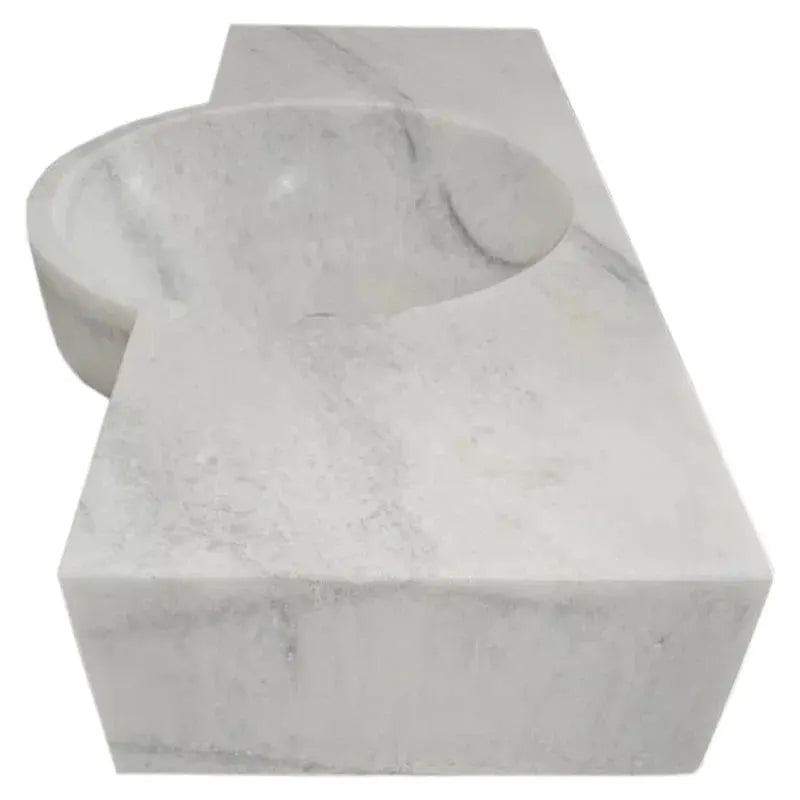 Carrara White Marble Above Vanity Floating Wall Mount Sink 36x16 by GobekDesign