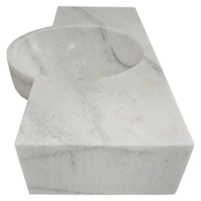 Carrara White Marble Above-vanity Wall-mount Bathroom Sink (W)16" (L)36" (H)5" by GobekDesign