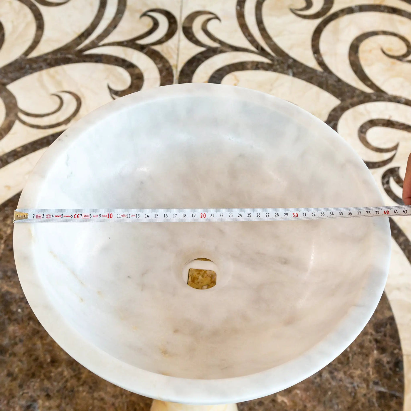 Carrara White Marble Natural Stone Vessel Sink - Polished 16x6 by GobekDesign