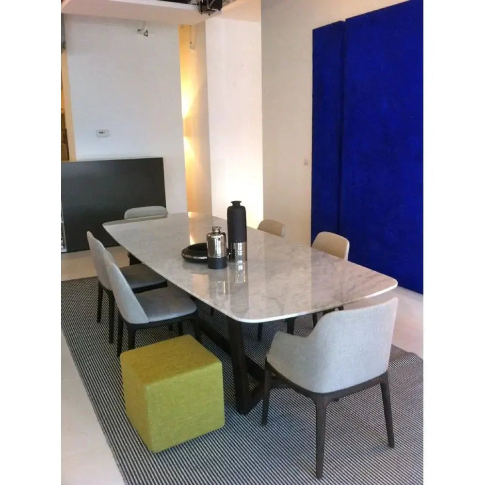 Natural Marble Rectangular Dining Table - Polished Eased Edge by GobekDesign