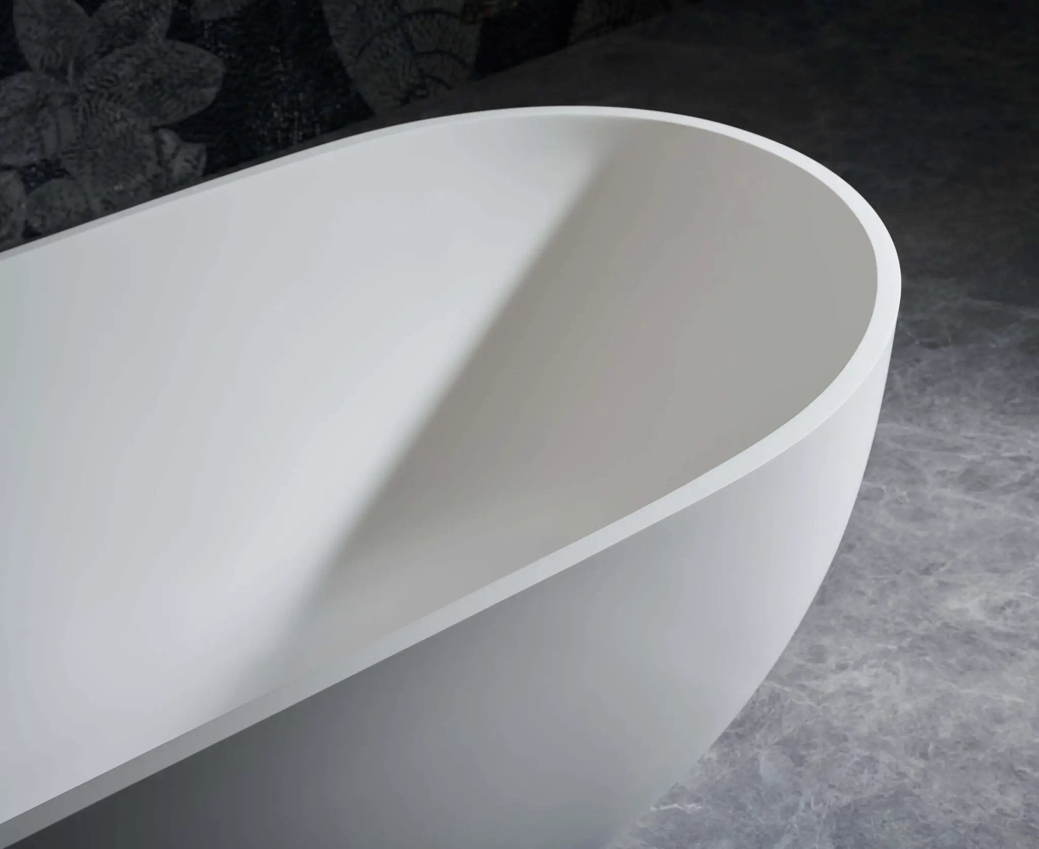 Cascade 63” Freestanding Solid Surface Bathtub by Ancerre Designs