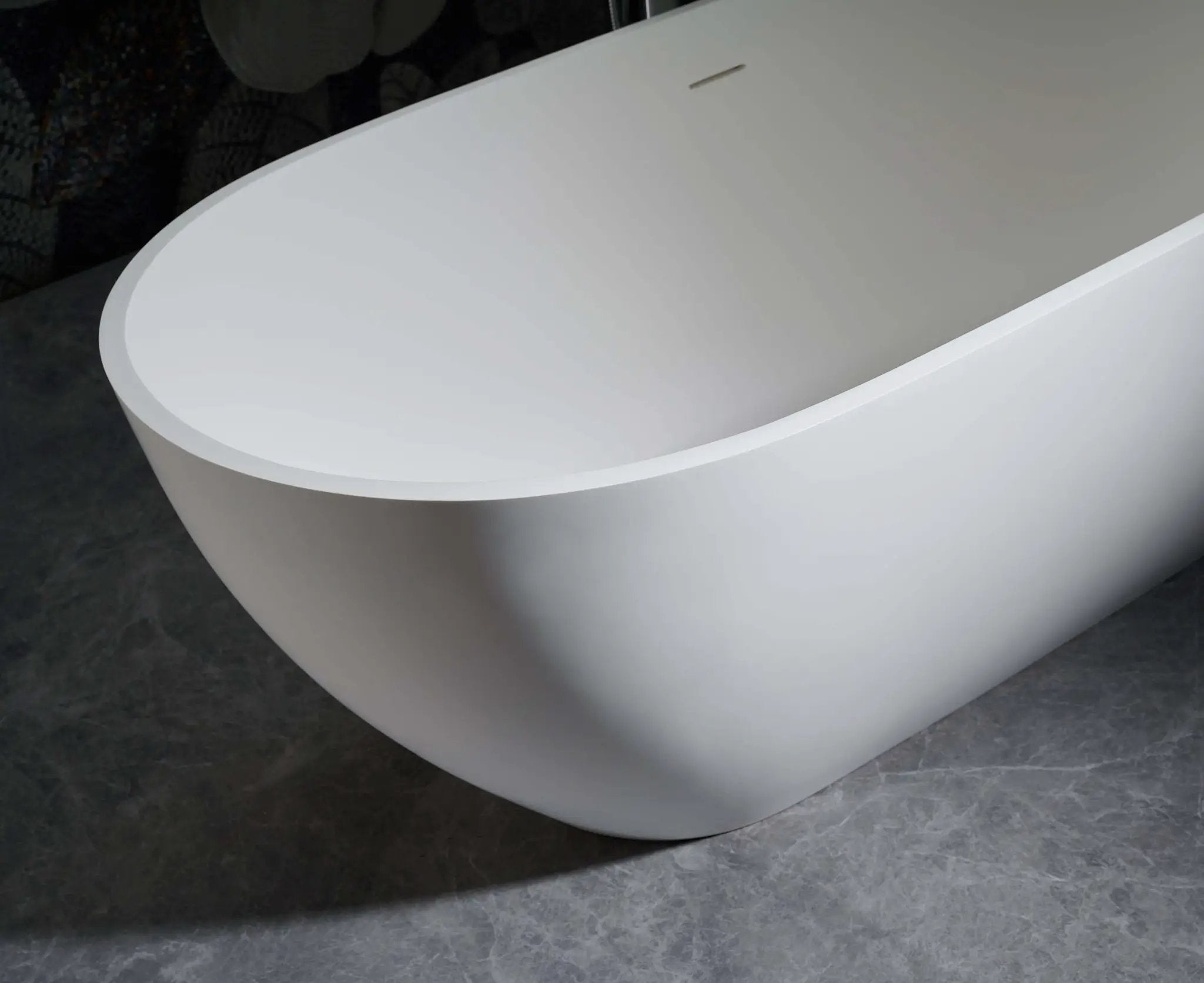 Cascade 63” Freestanding Solid Surface Bathtub by Ancerre Designs