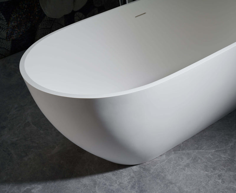 Cascade 63” Freestanding Solid Surface Bathtub, photo 9 of 9