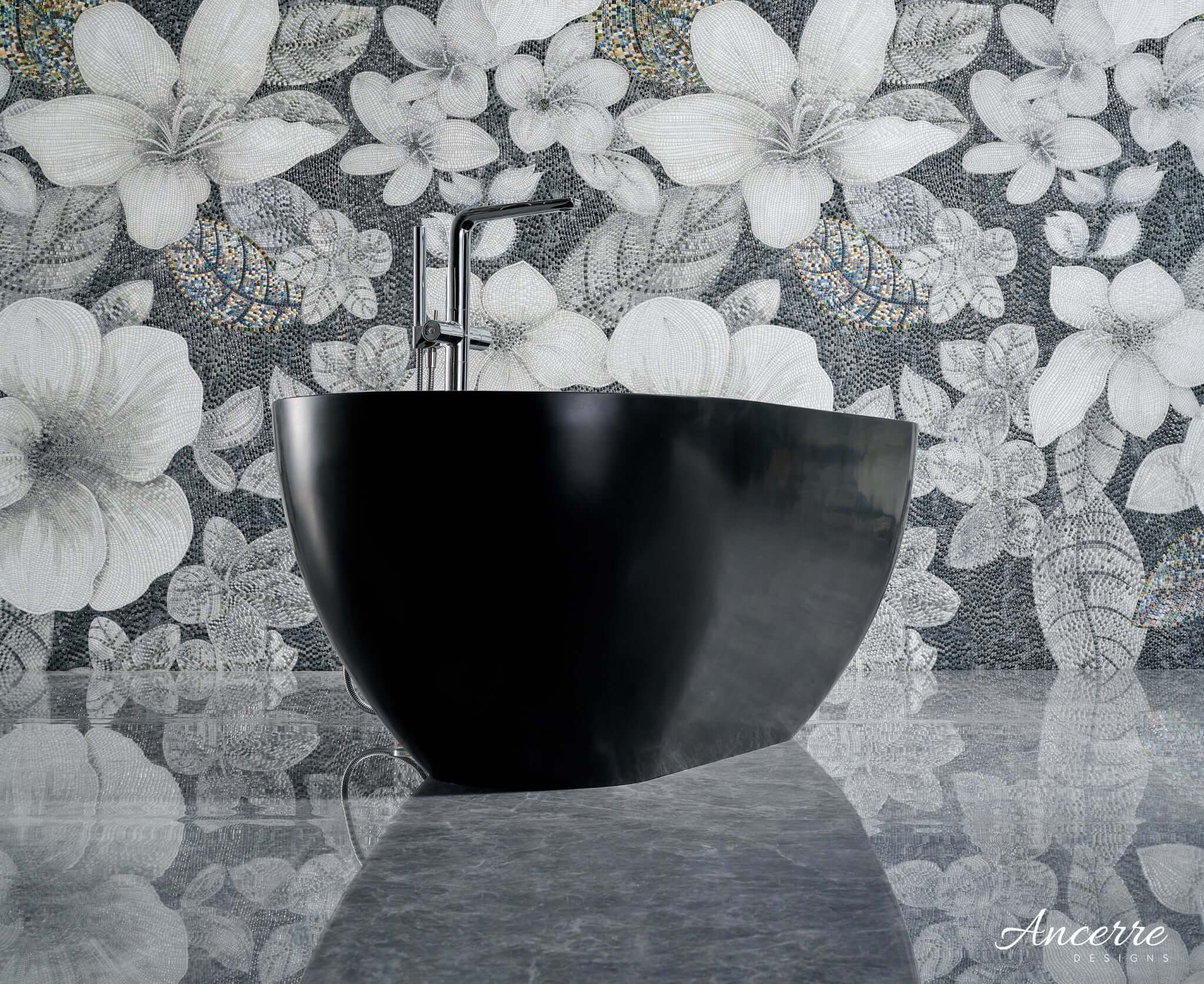 Cascade 59” Freestanding Solid Surface Bathtub by Ancerre Designs