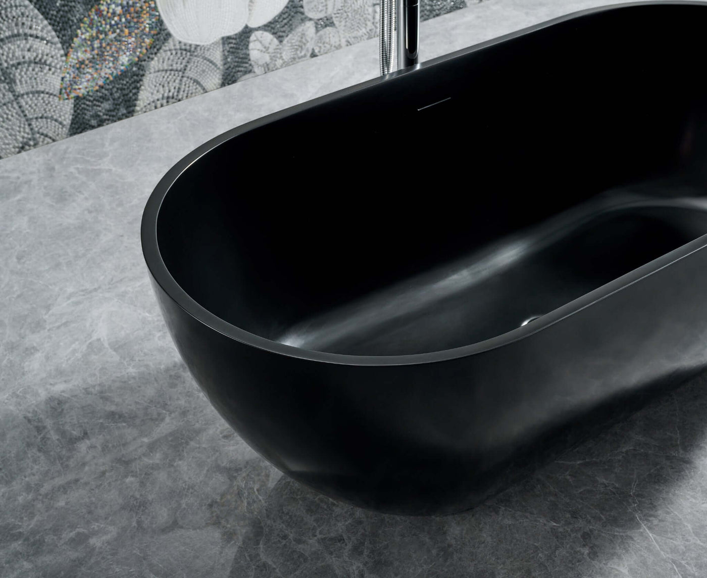 Cascade 59” Freestanding Solid Surface Bathtub by Ancerre Designs