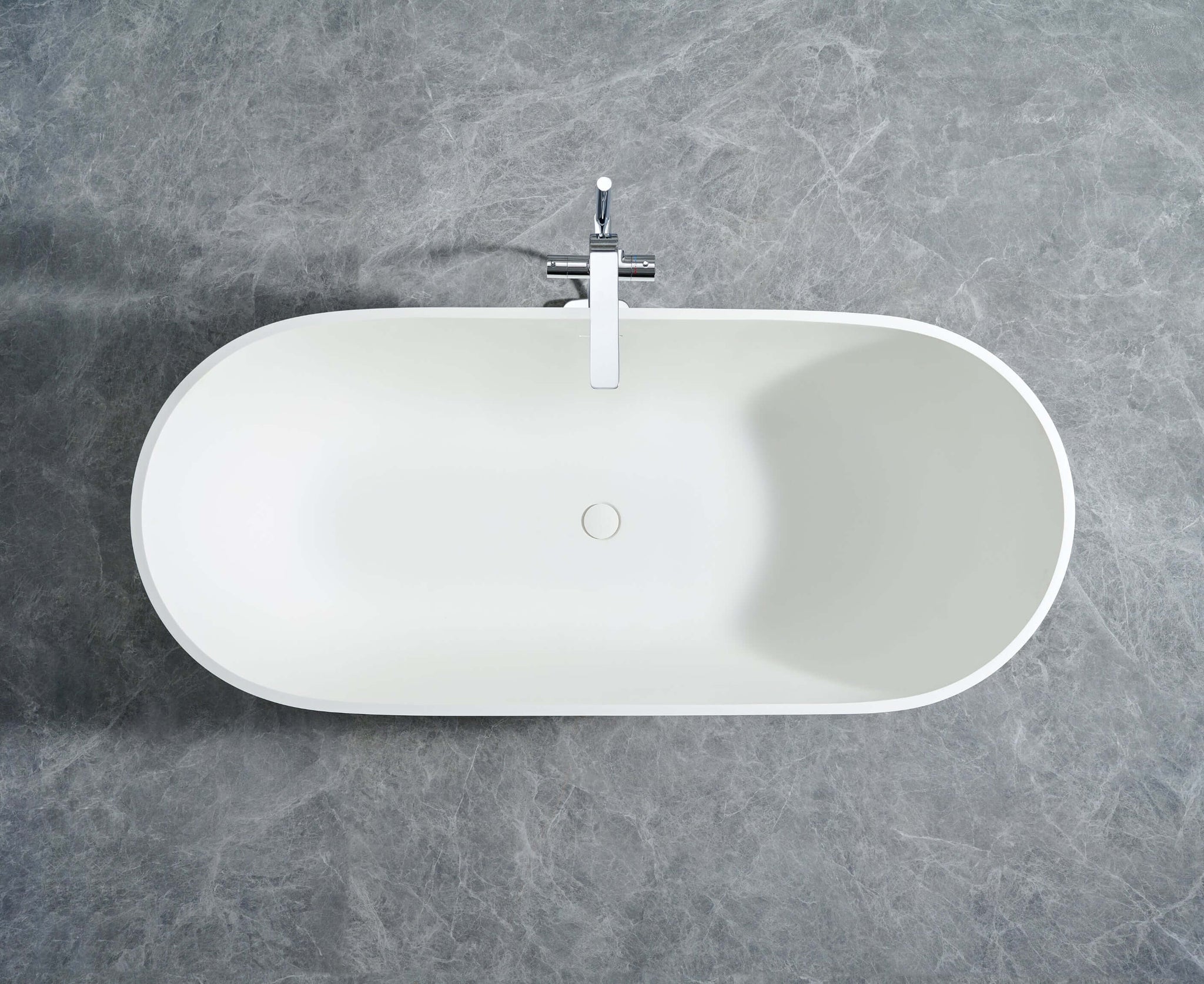 Cascade 59” Freestanding Solid Surface Bathtub by Ancerre Designs