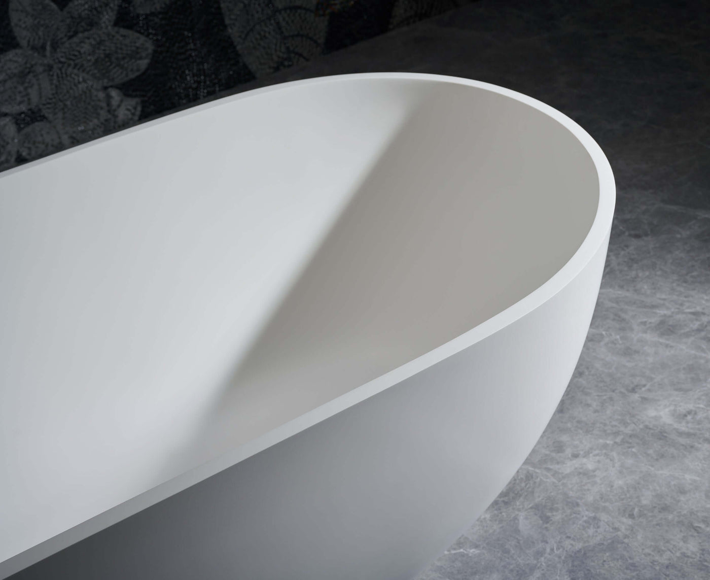 Cascade 59” Freestanding Solid Surface Bathtub by Ancerre Designs