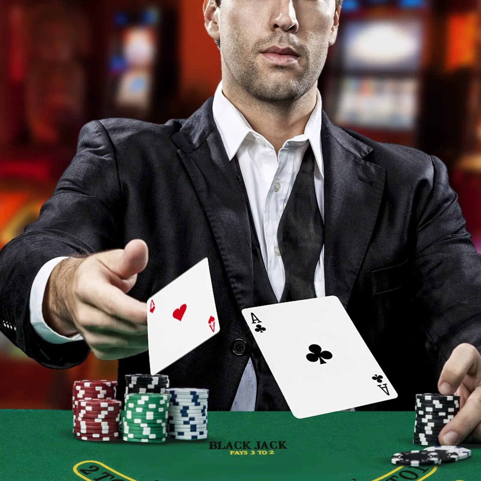 14 Gram Poker Chips 300 Pieces Casino Poker Chip Set-Black by DirectDeals