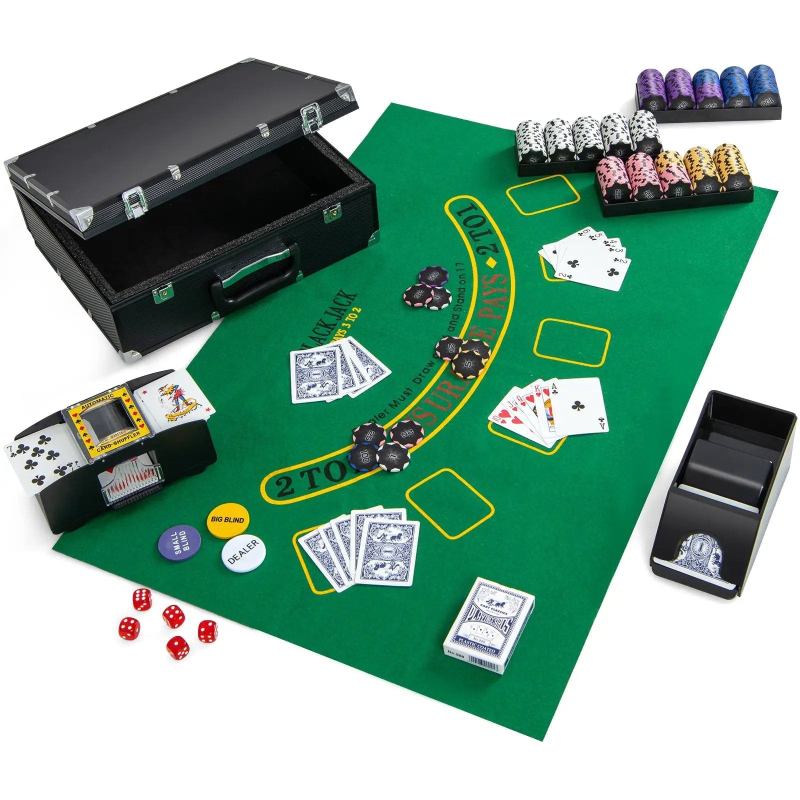 14 Gram Poker Chips 300 Pieces Casino Poker Chip Set-Black by DirectDeals
