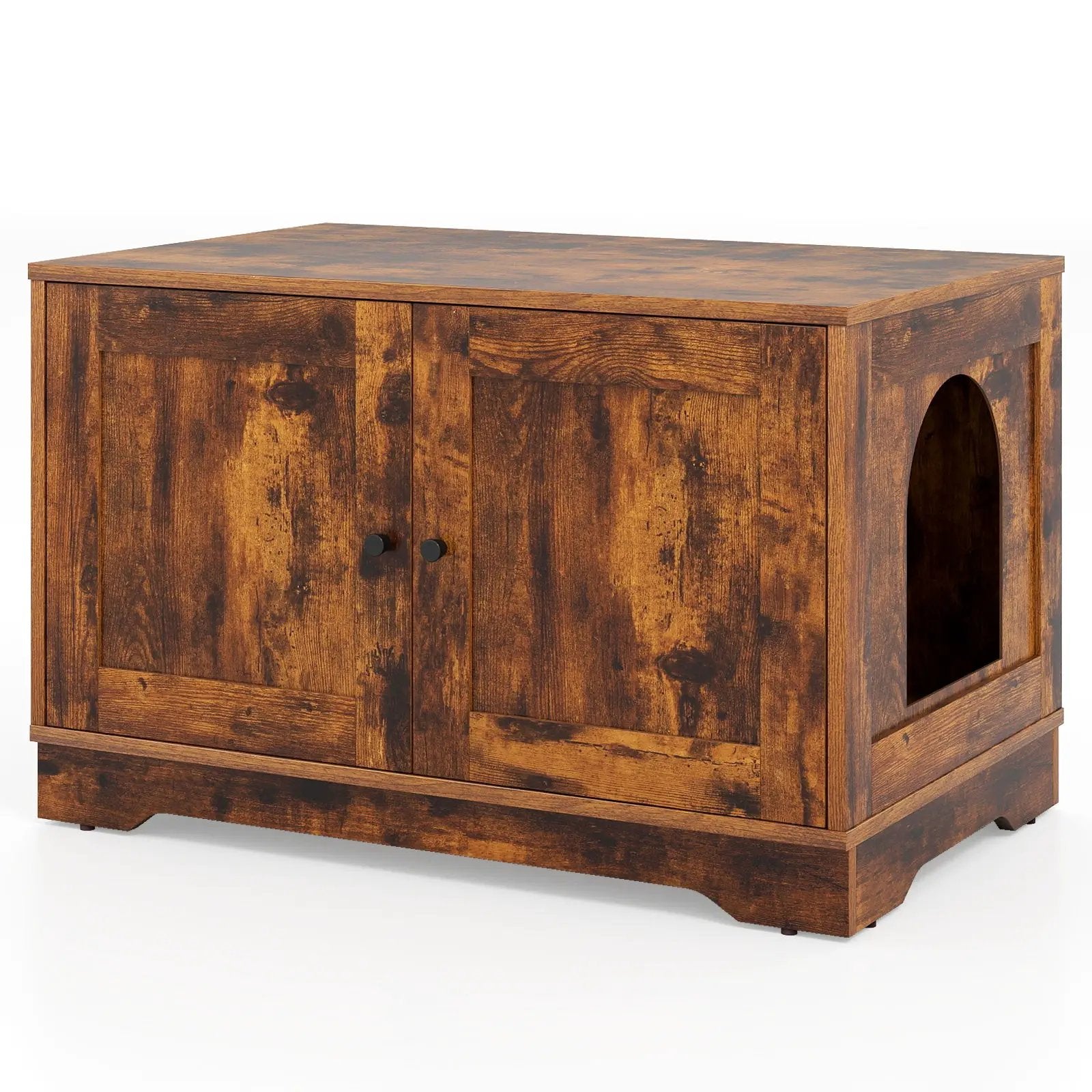 Cat Litter Box Enclosure Furniture Indoor Wooden Cat House End Side Table Nightstand by DirectDeals
