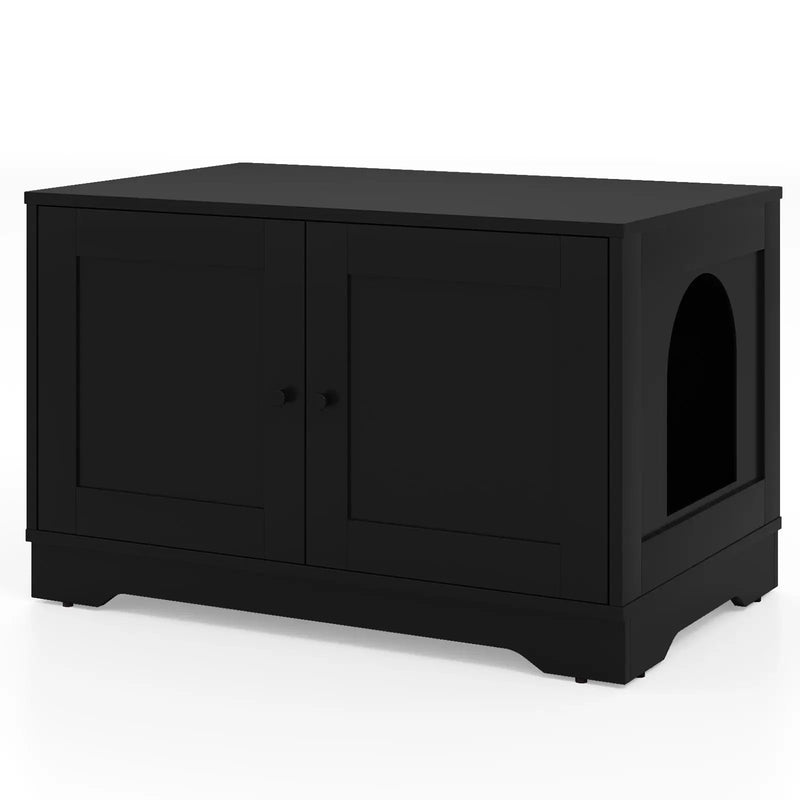 Cat Litter Box Enclosure Furniture Indoor Wooden Cat House End Side Table Nightstand by DirectDeals