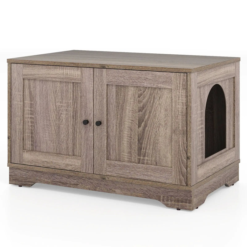 Cat Litter Box Enclosure Furniture Indoor Wooden Cat House End Side Table Nightstand by DirectDeals
