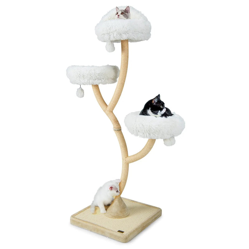 70 Inch Tall Cat Tree 4-Layer Cat Tower with 3 Perches and Dangling Balls by DirectDeals