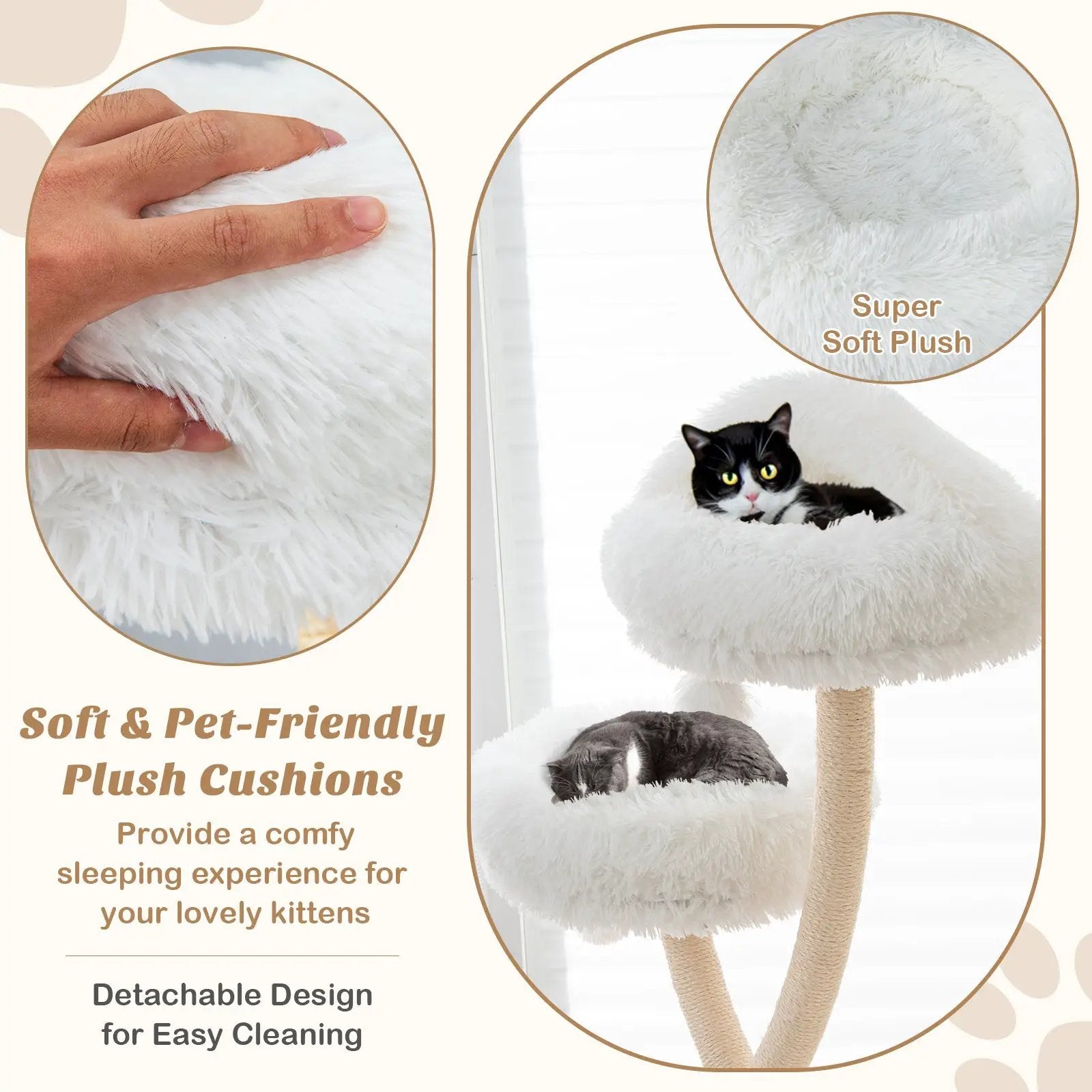 70 Inch Tall Cat Tree 4-Layer Cat Tower with 3 Perches and Dangling Balls by DirectDeals