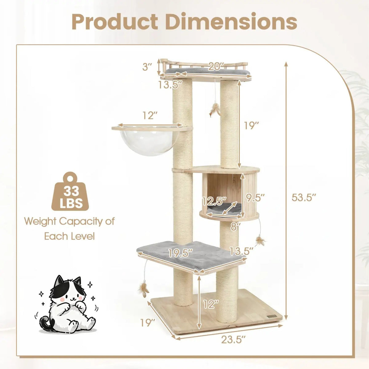 Multi-Level Cat Tree with Perch, Condo & Scratching Posts by DirectDeals