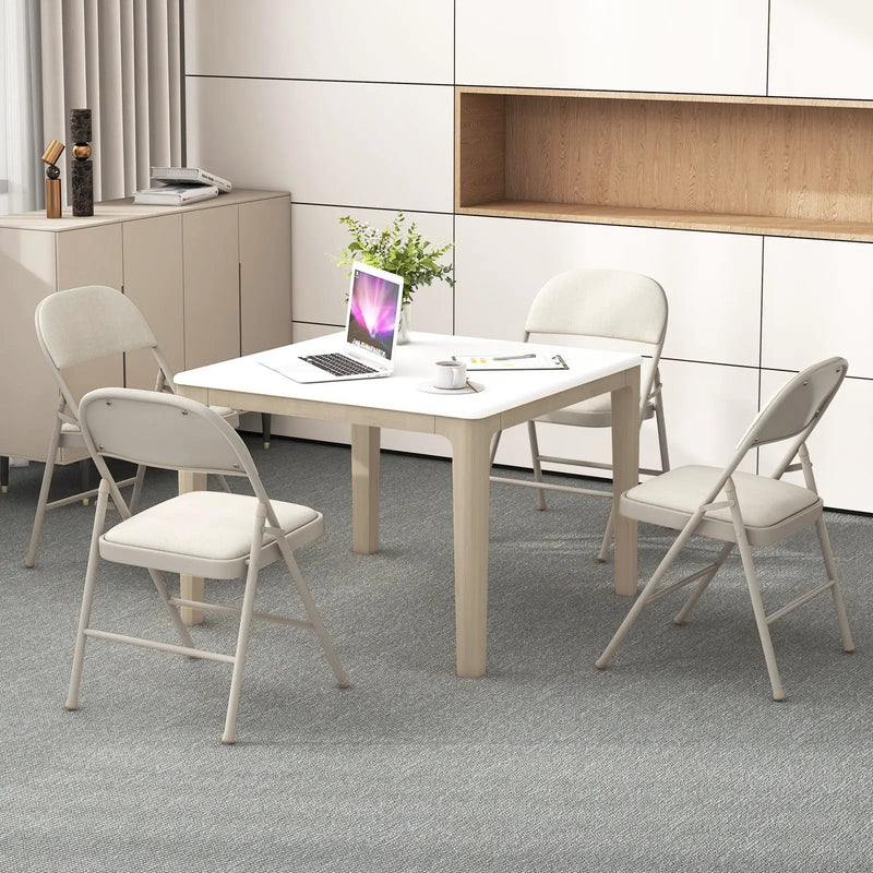Foldable Chair Set of 6 with Padded Seat Seat and Fabric Covered Backrest-Set of 6 by DirectDeals