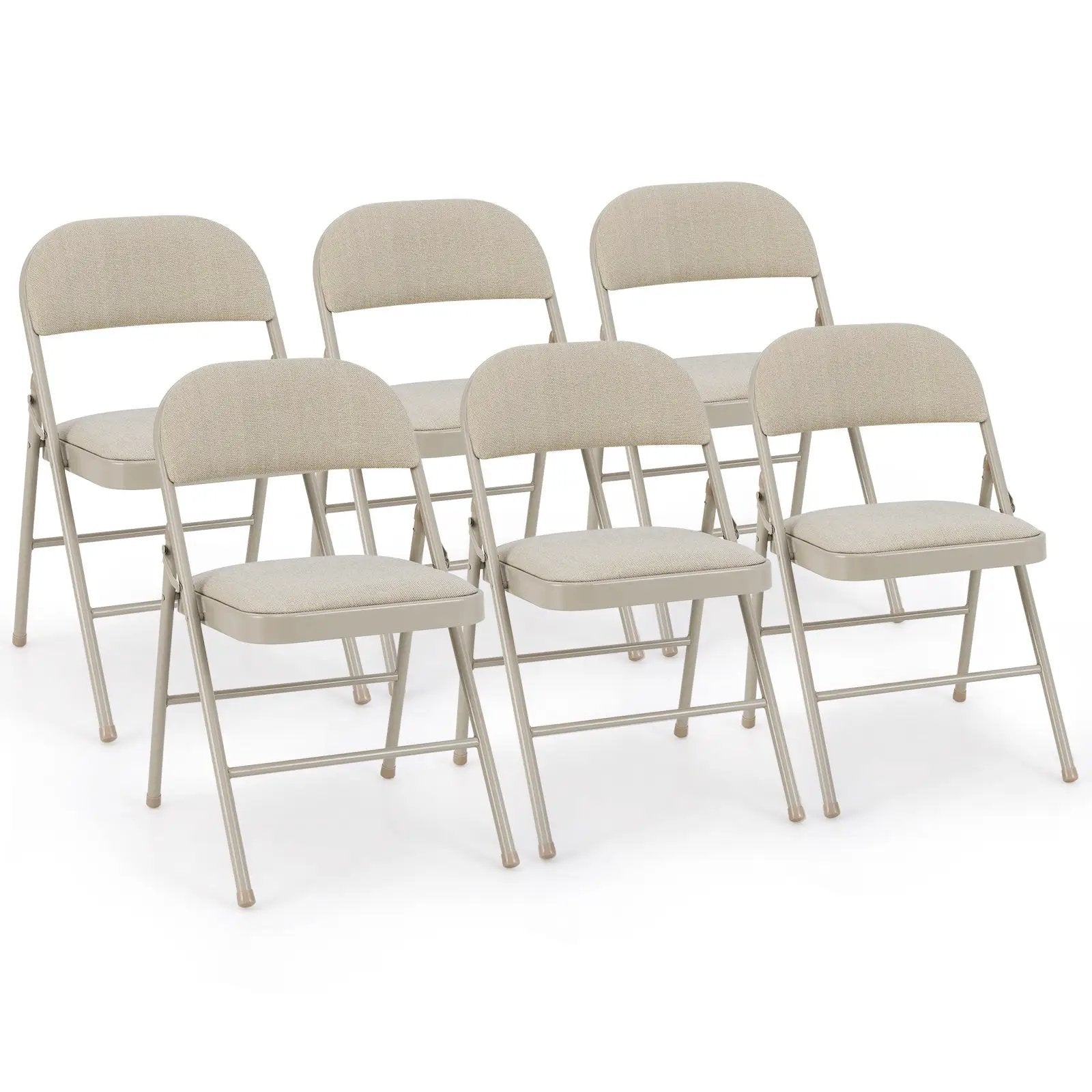 Foldable Chair Set of 6 with Padded Seat Seat and Fabric Covered Backrest-Set of 6 by DirectDeals