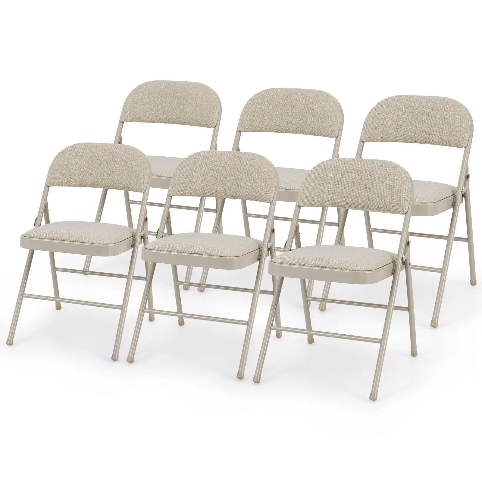 Foldable Chair Set of 6 with Padded Seat Seat and Fabric Covered Backrest-Set of 6 by DirectDeals
