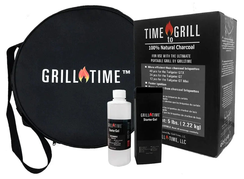 Grill Time Tailgater GTX Portable Charcoal Grill with Glass Hood Perfect for Camping Accessories by Outdoor Solar Outlet