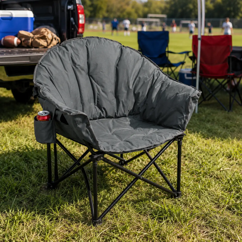 Folding Camping Moon Padded Chair with Carrying Bag by DirectDeals