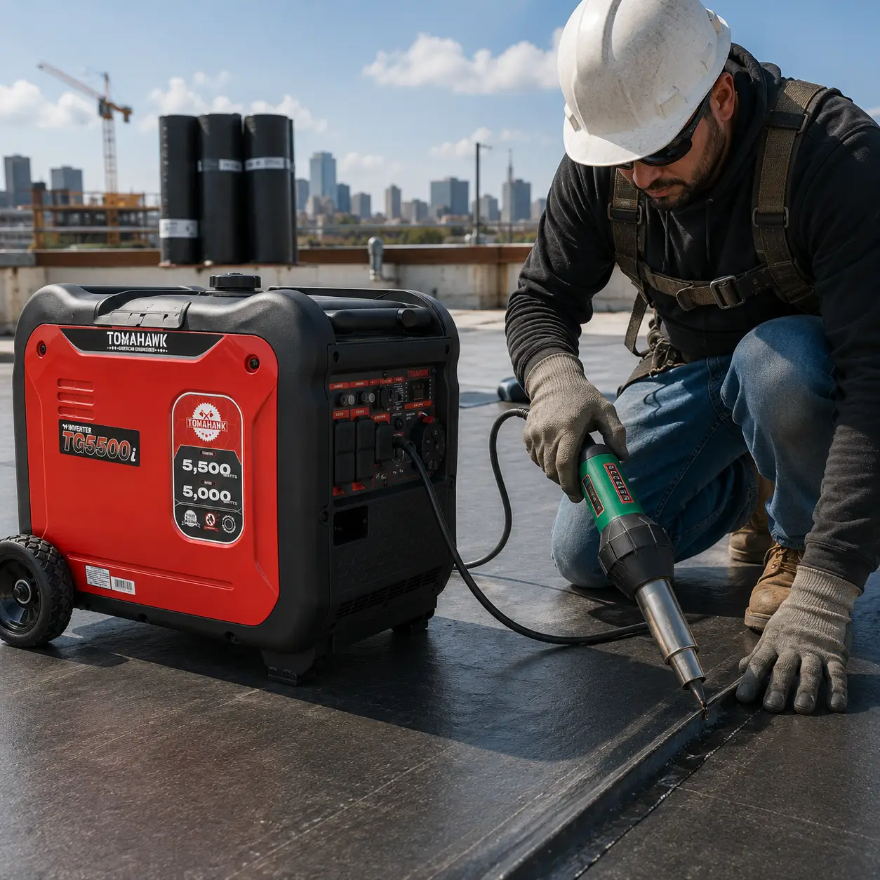 5500 Watt Inverter Generator Super Quiet Portable Gas Power Professional Use by Tomahawk Power