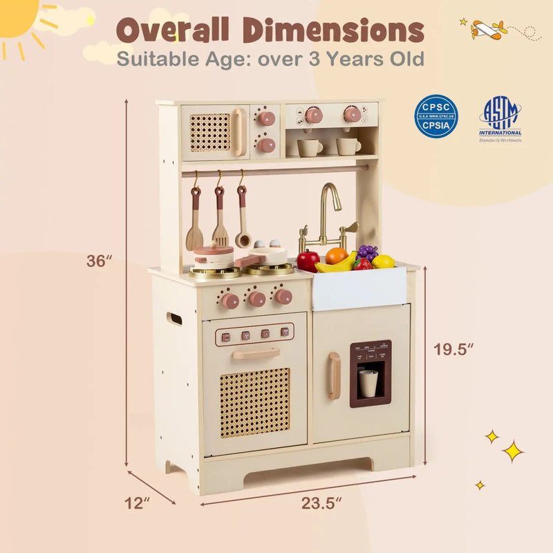 Chef Pretend Play Kitchen for Kids with Realistic Lights and Sounds by DirectDeals