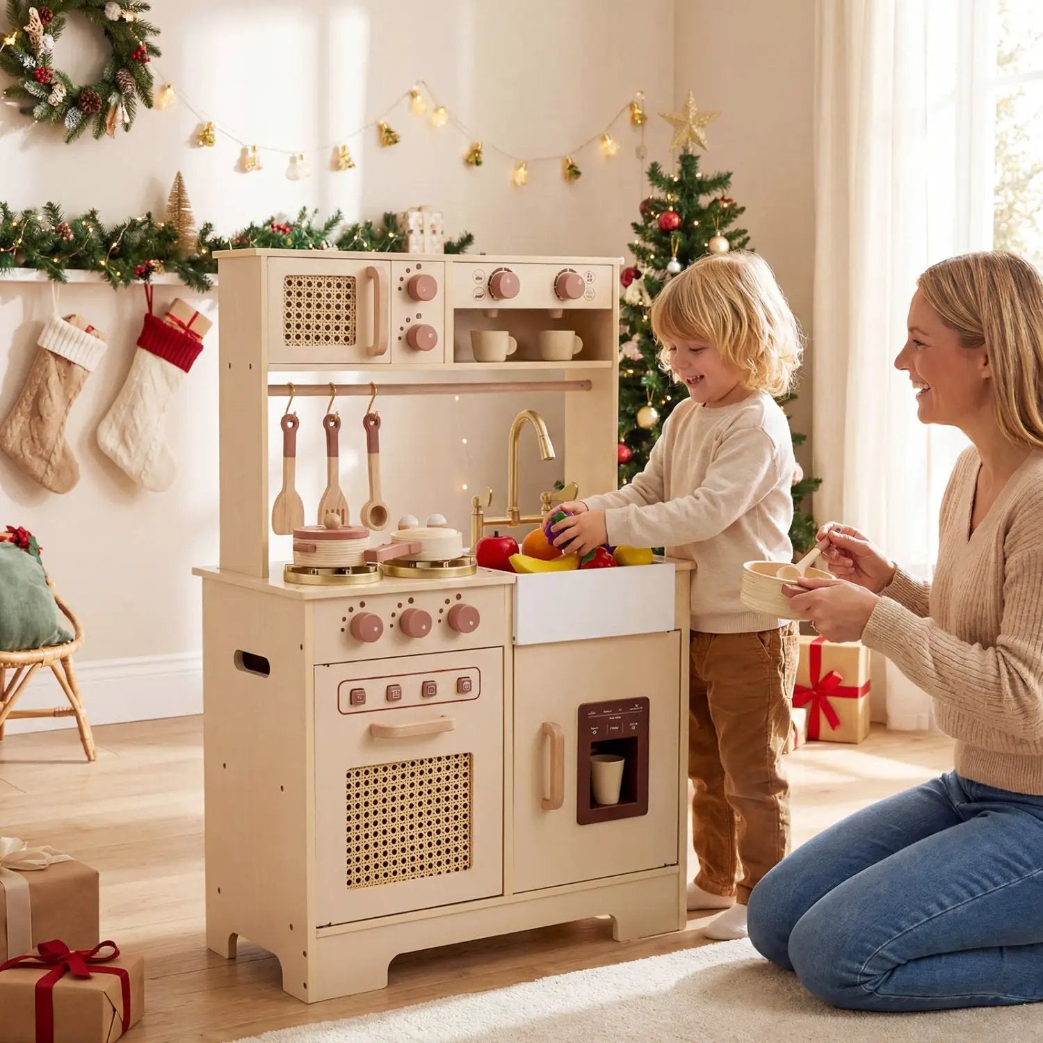 Chef Pretend Play Kitchen for Kids with Realistic Lights and Sounds by DirectDeals
