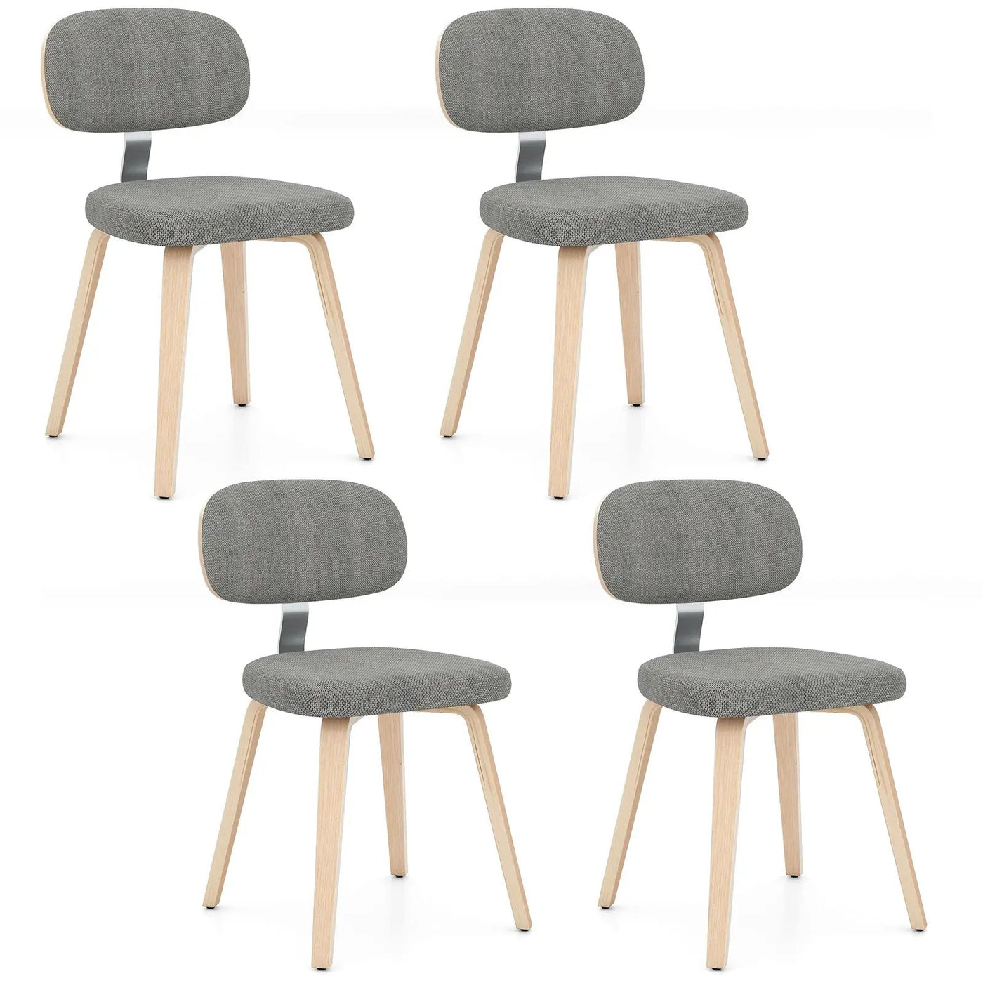 Chenille Fabric Upholstered Wooden Kitchen Chairs Set of 4 by DirectDeals