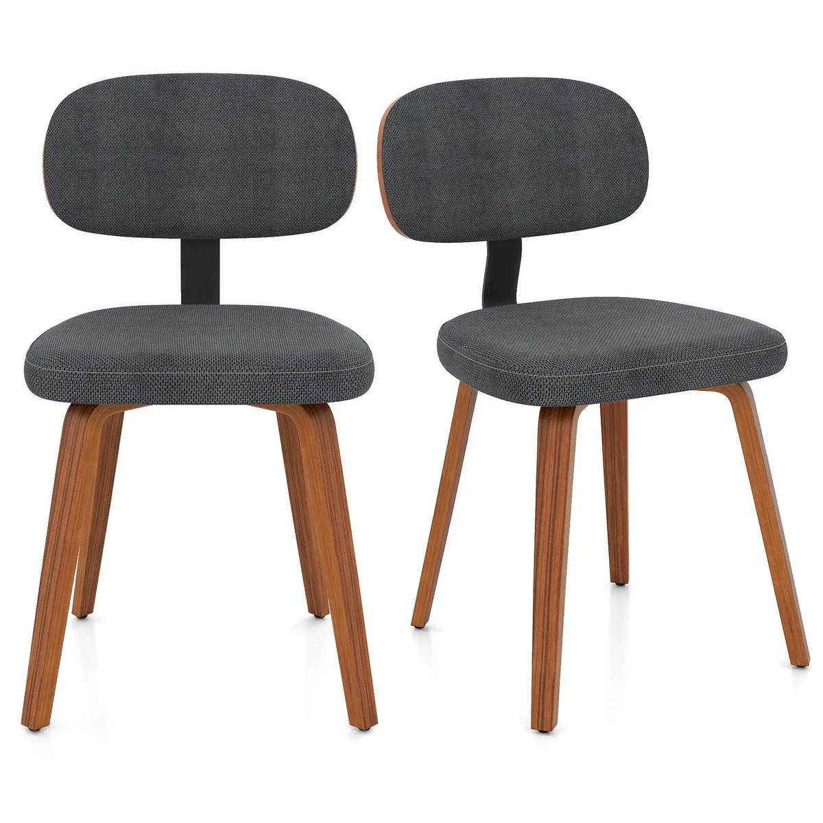 Chenille Fabric Upholstered Wooden Kitchen Chairs Set of 2 by DirectDeals