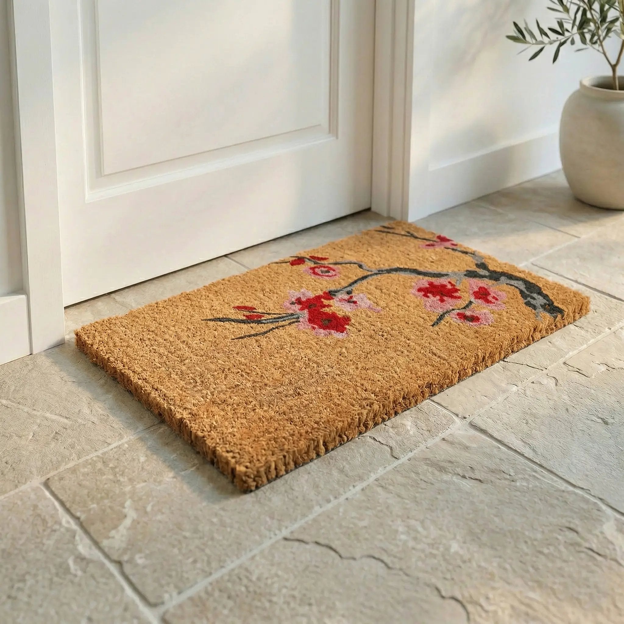 Cherry Branch Doormat, Durable by Fab Habitat