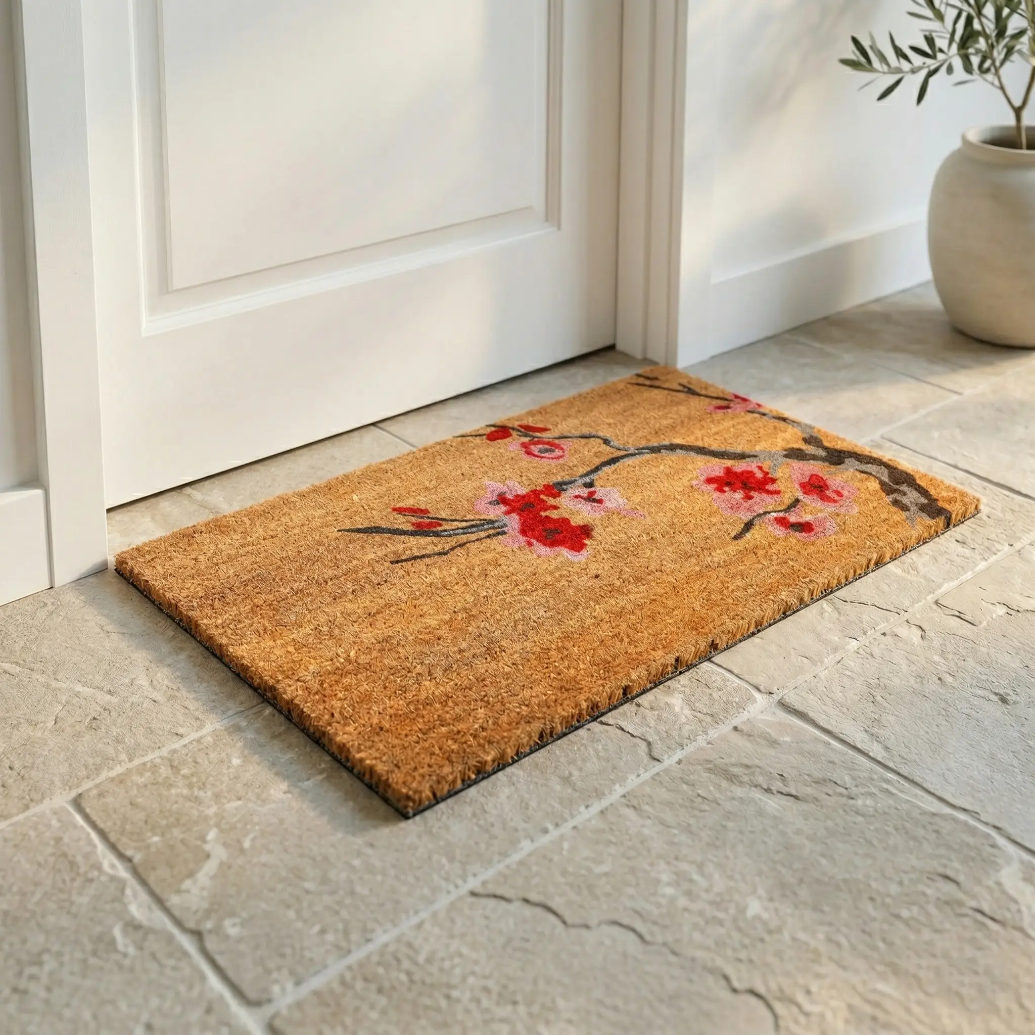 Cherry Branch Doormat, Durable by Fab Habitat
