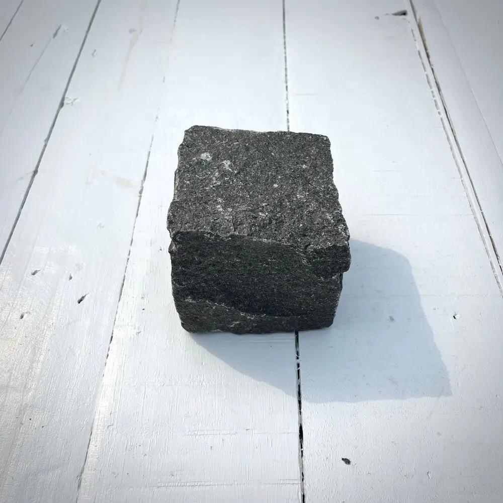 New Granite Cube Belgian Block 4" x 4" x 4" – Grey, Black by Chief Bricks