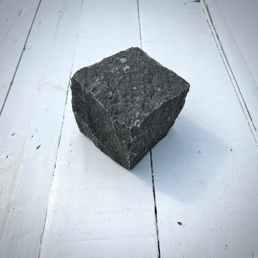 New Granite Cube Belgian Block 4" x 4" x 4" – Grey, Black by Chief Bricks