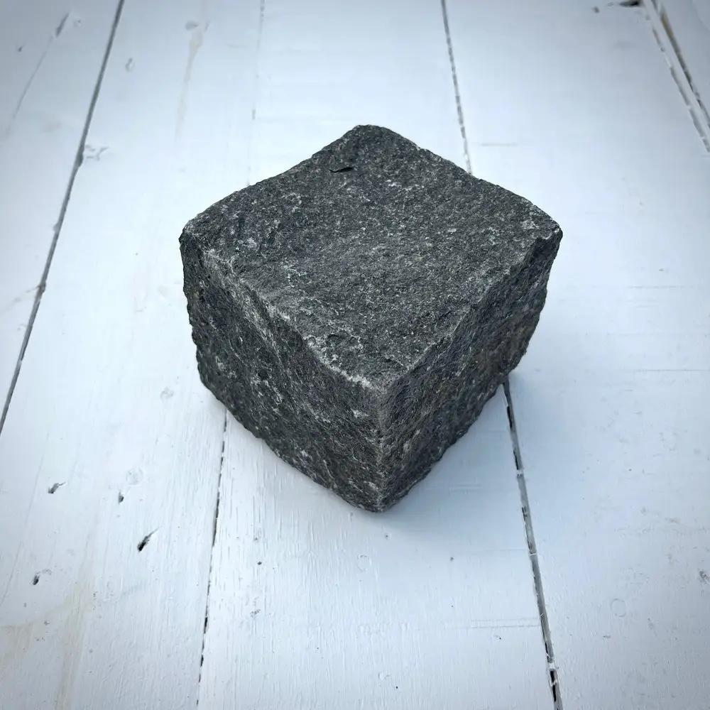 New Granite Cube Belgian Block 4" x 4" x 4" – Grey, Black by Chief Bricks