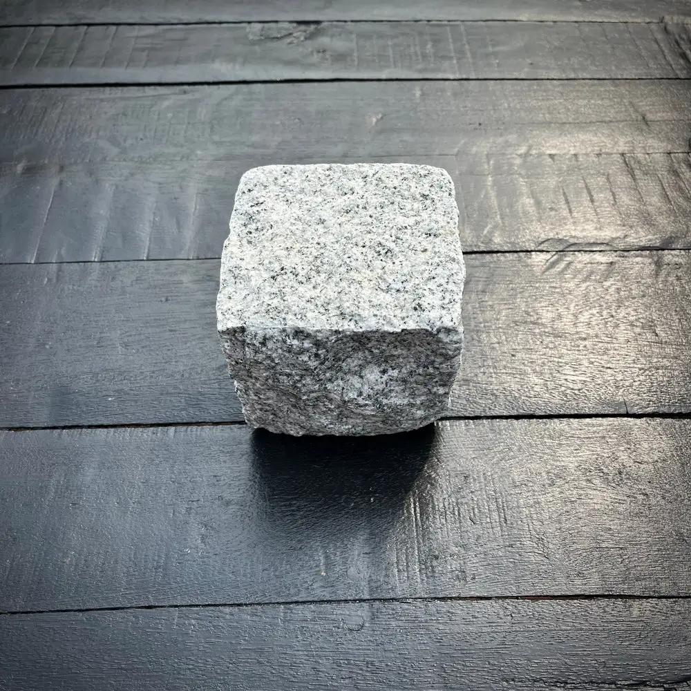 New Granite Cube Belgian Block 4" x 4" x 4" – Grey, Black by Chief Bricks