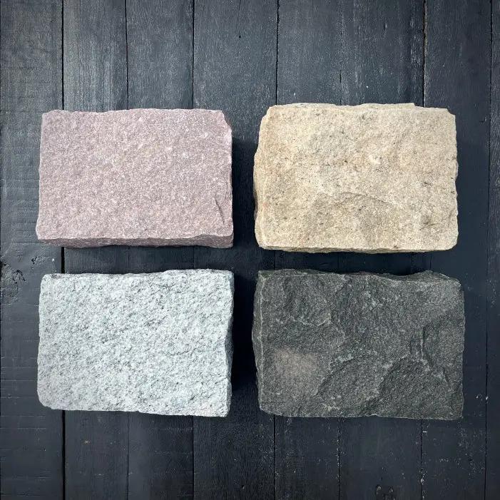 New Jumbo Granite Belgian Block 10” x 7” x 4” – Grey, Pink, Buff, Black by Chief Bricks